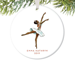 Black Nutcracker Ballerina Christmas Ornament, Personalized