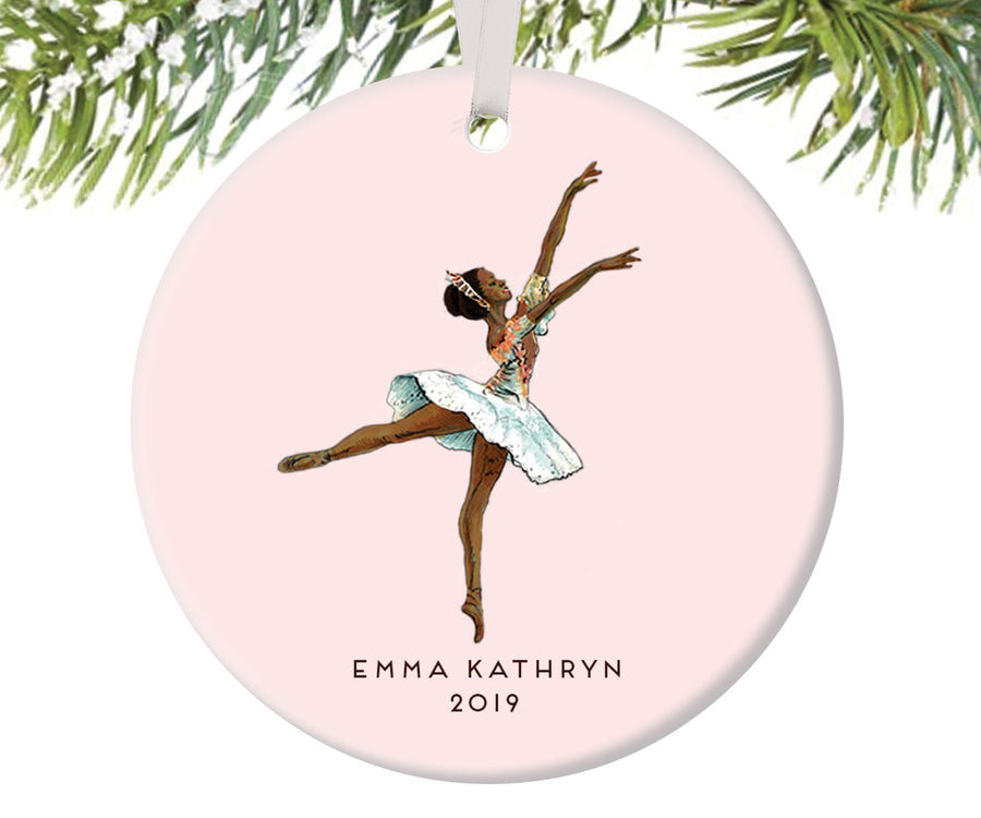 Black Nutcracker Ballerina Christmas Ornament, Personalized | 32