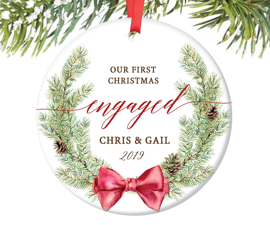 Our First Christmas Engaged Ornament, Personalized | 38
