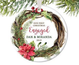 First Christmas Engaged Ornament, Personalized | 43