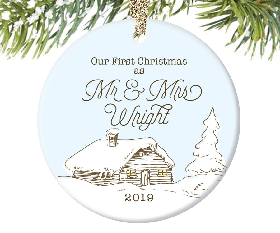 Mr and Mrs First Christmas Ornament, Personalized | 50