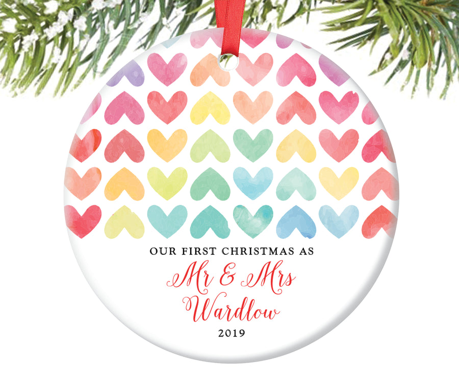 First Christmas as Mr and Mrs Ornament, Personalized | 60