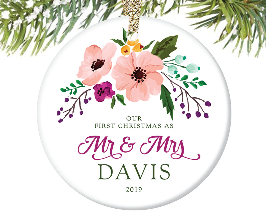 First Christmas as Mr and Mrs Ornament, Personalized | 63