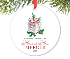 First Christmas as Mr and Mrs Ornament, Personalized | 64