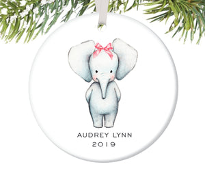 Elephant Christmas Ornament for Girls, Personalized | 68