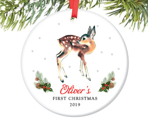 Baby Boy's First Christmas Ornament, Personalized | 85
