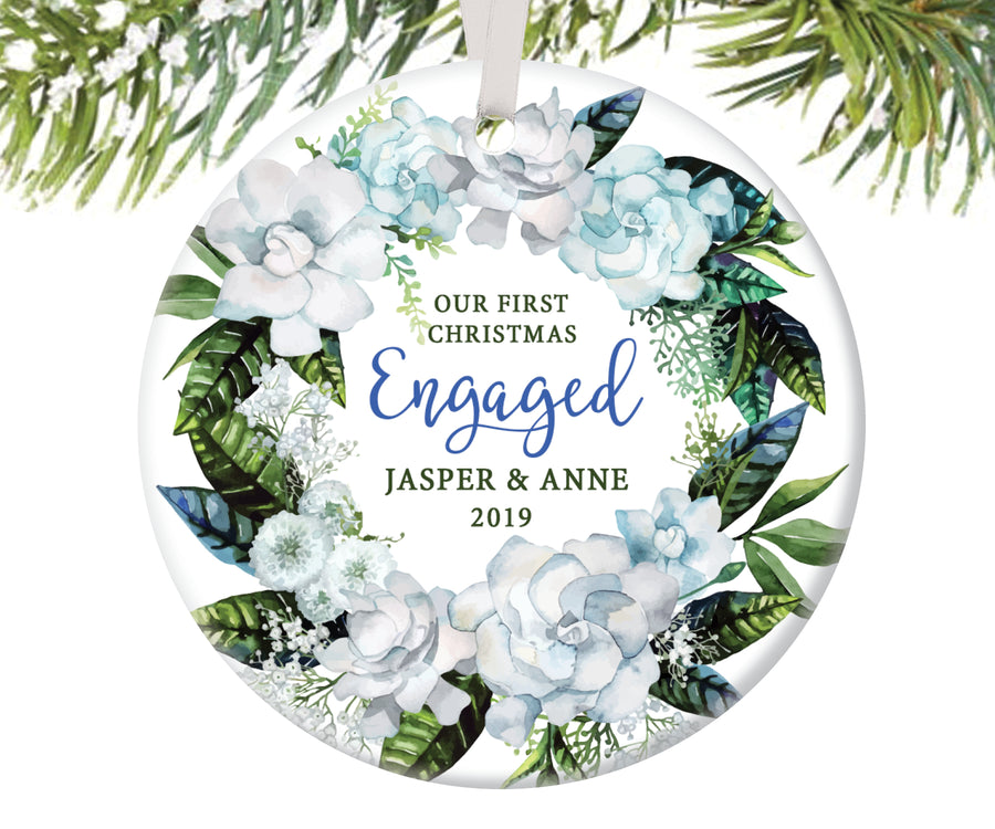 First Christmas Engaged Ornament, Personalized | 97