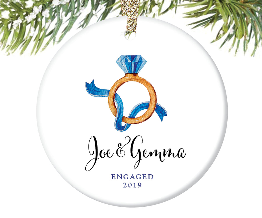 Engagement Ring Christmas Ornament, Personalized | 99