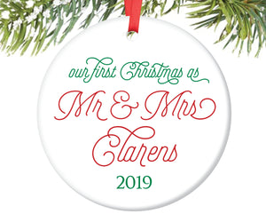 First Christmas as Mr and Mrs Ornament, Personalized | 105