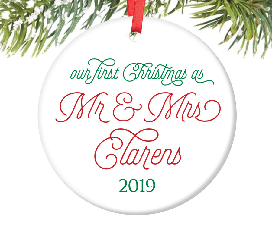 First Christmas as Mr and Mrs Ornament, Personalized | 105