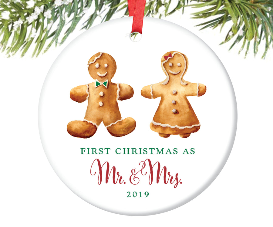 Newlyweds Gingerbread Couple Christmas Ornament | 109