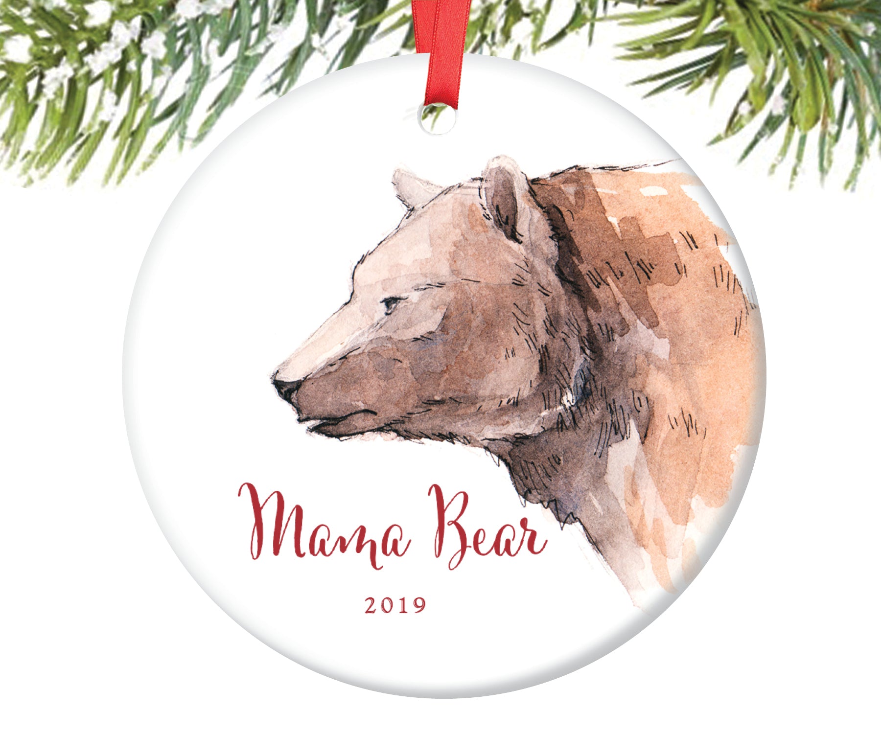  Bear Ornament,Mama Bear with Cubs Layered Christmas