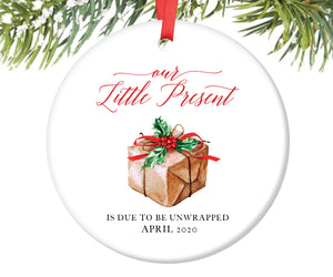 Expecting Parents Christmas Present Ornament, Personalized | 115