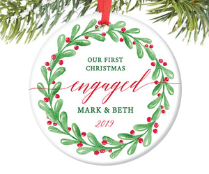 Engaged Christmas Ornament, Personalized | 119
