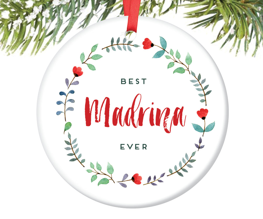 Best Madrina Ever Christmas Ornament | 121