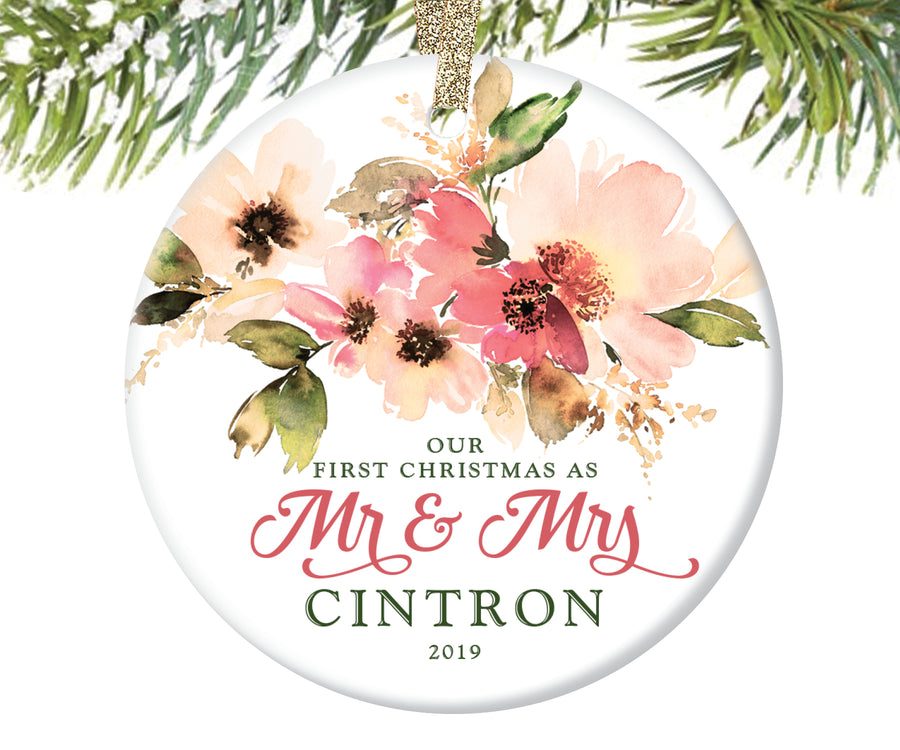 First Christmas as Mr and Mrs Ornament, Personalized | 123