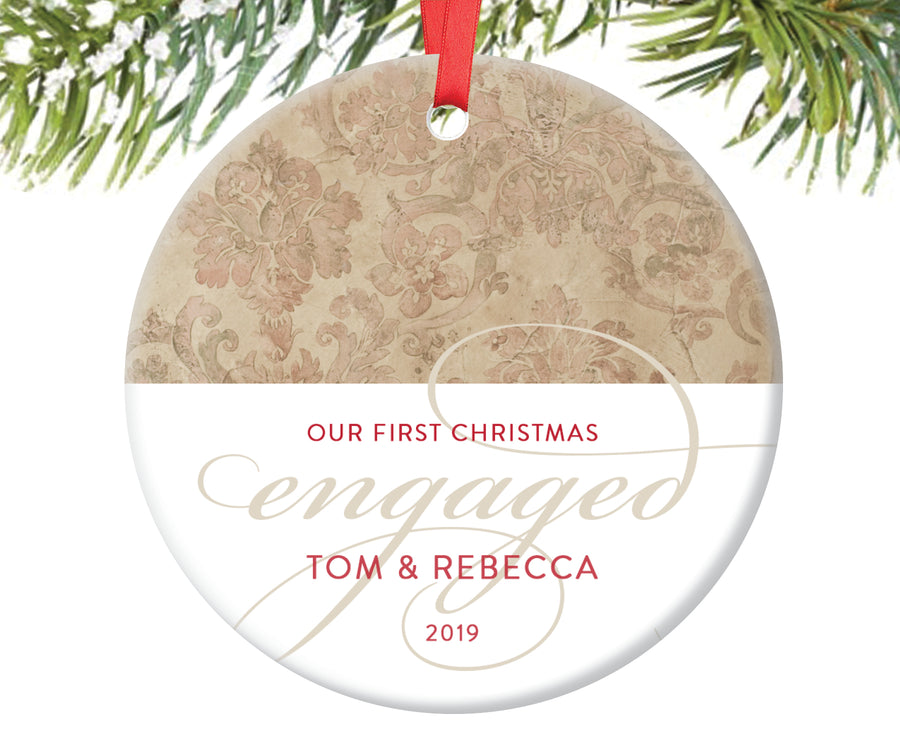Engagement Christmas Ornament, Personalized | 124
