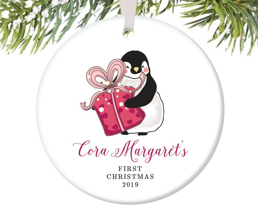Baby Girl's First Christmas Ornament, Personalized | 127