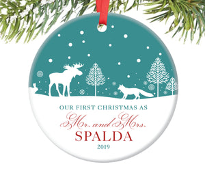 First Christmas as Mr and Mrs Ornament, Personalized | 129