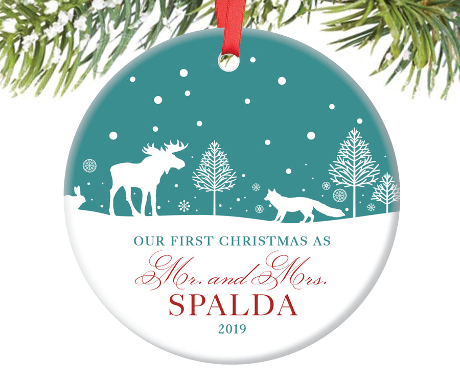 First Christmas as Mr and Mrs Ornament, Personalized | 129
