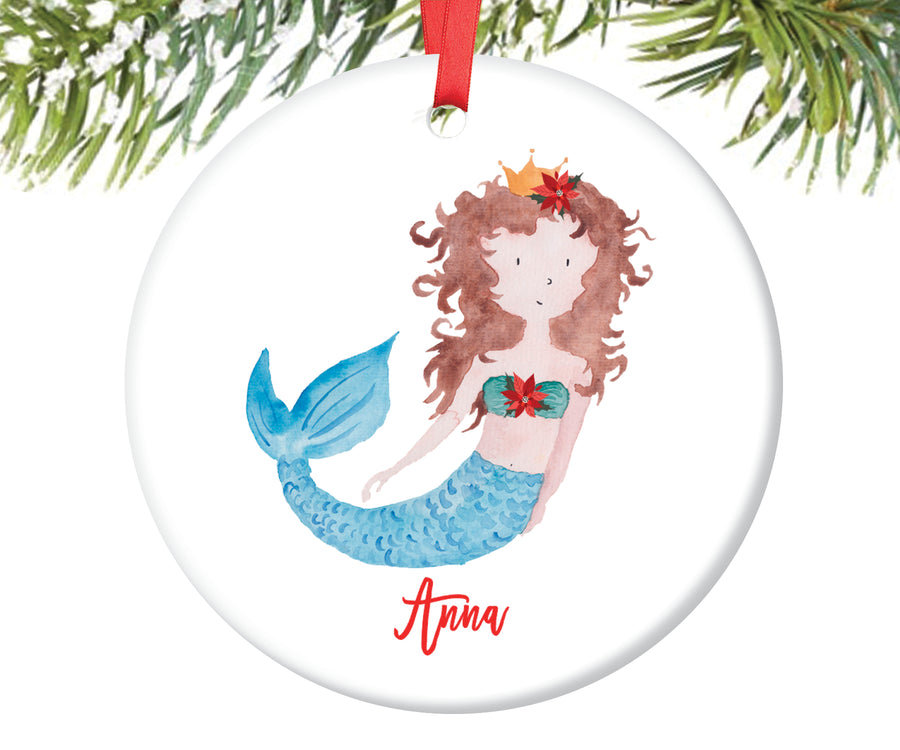 Mermaid Christmas Ornament, Personalized | 132