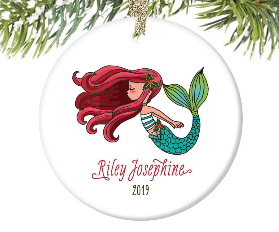 Mermaid Christmas Ornament, Personalized | 135