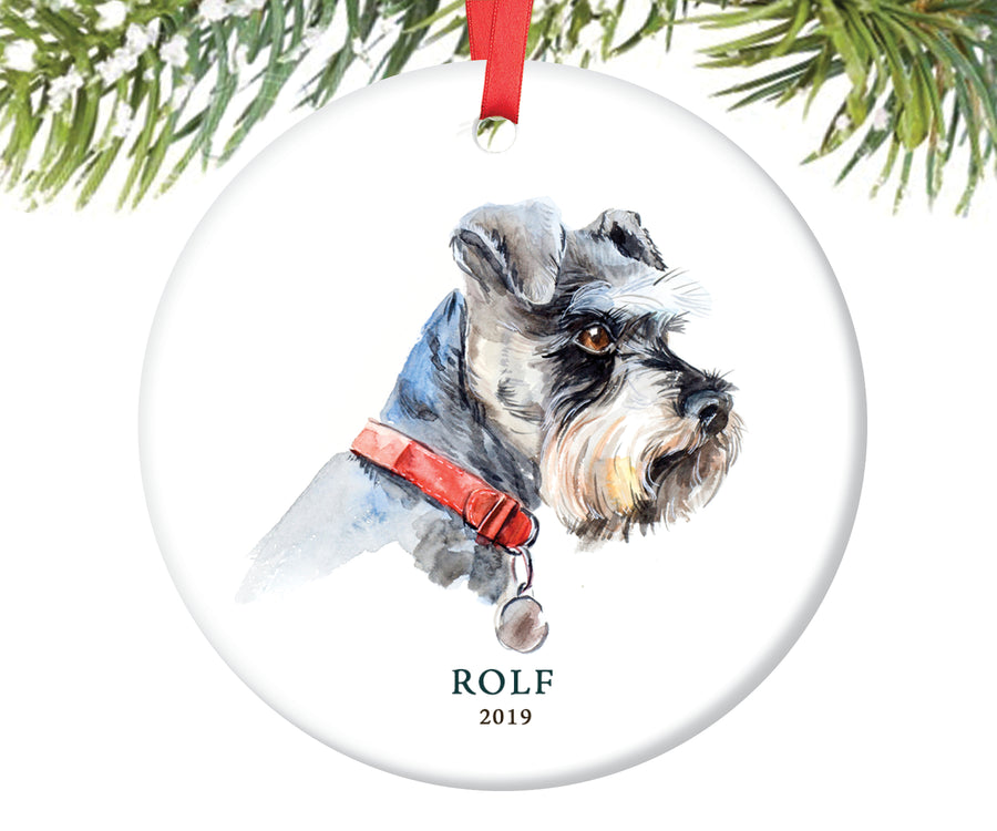 Schnauzer Christmas Ornament, Personalized | 136