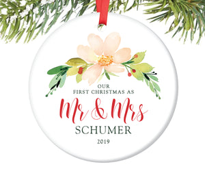 First Christmas as Mr and Mrs Ornament, Personalized | 140