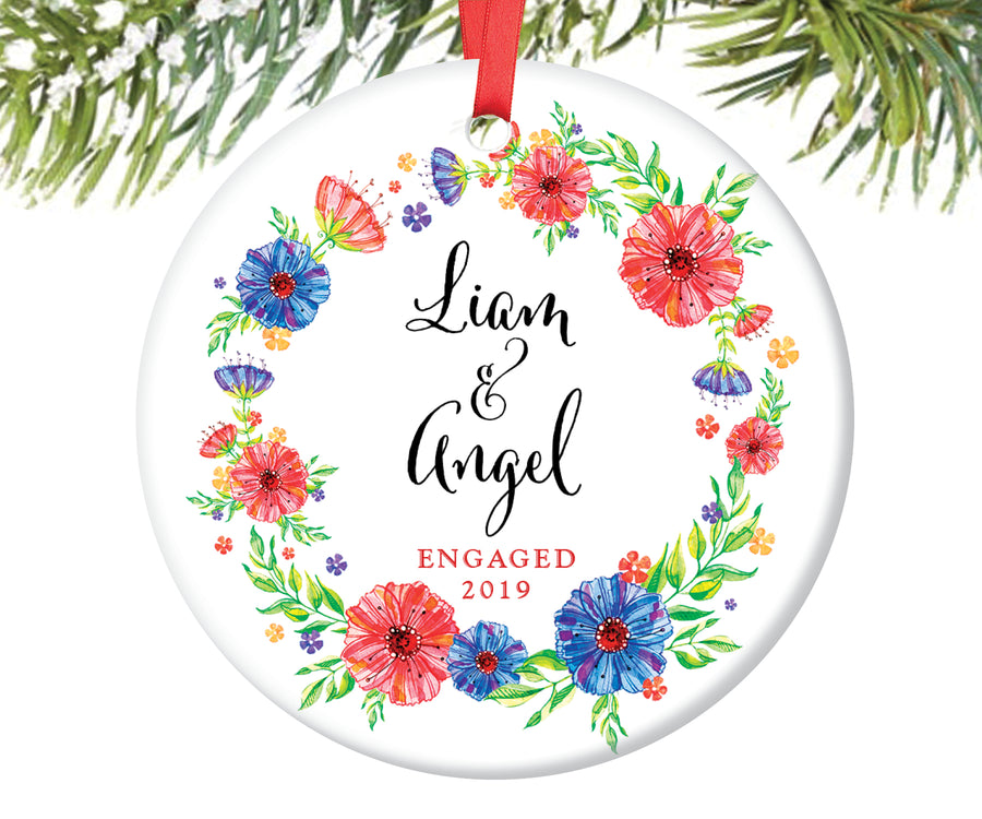 Engaged Christmas Ornament, Personalized | 150