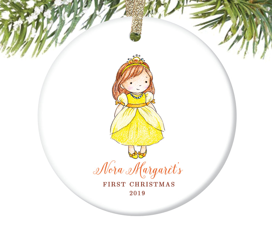 Baby's First Christmas Princess Ornament, Personalized | 156