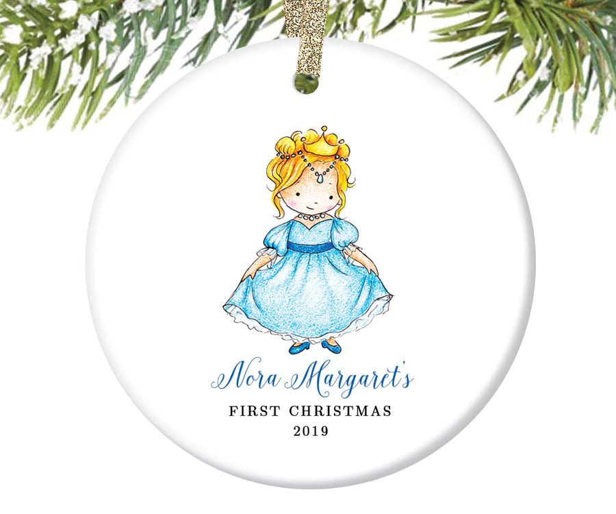 Baby's First Christmas Princess Ornament, Personalized | 157