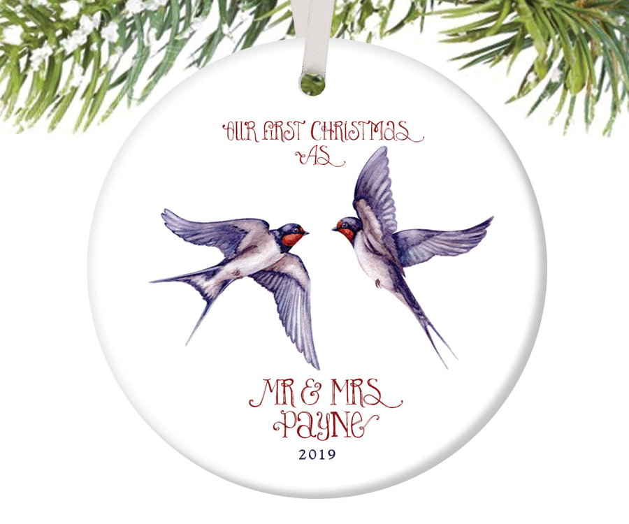 First Christmas as Mr and Mrs Ornament, Personalized | 158