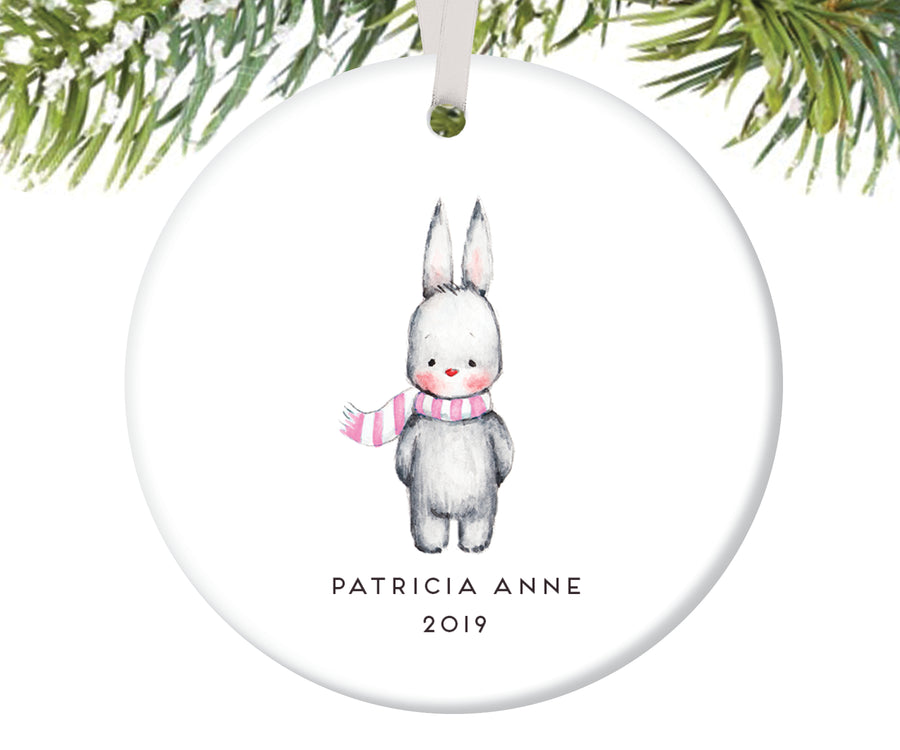 Bunny Christmas Ornament for Girls, Personalized | 159