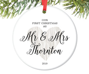 First Christmas as Mr and Mrs Ornament, Personalized | 187