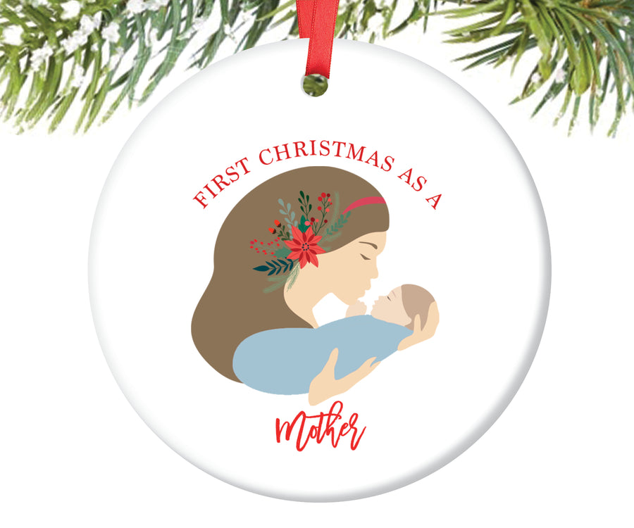 First Christmas as a Mother of a Baby Boy Ornament | 189