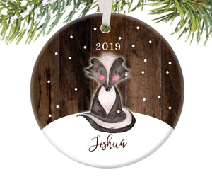 Skunk Christmas Ornament for Boys, Personalized | 194