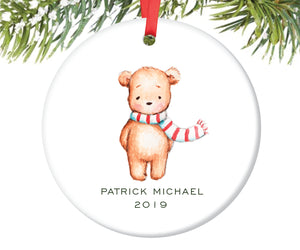 Teddy Bear Christmas Ornament, Personalized | 198