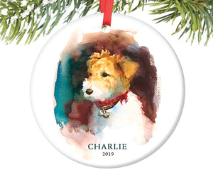 Fox Terrier Christmas Ornament, Personalized | 215