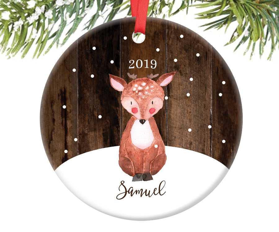 Baby's First Christmas Deer Ornament, Personalized | 233