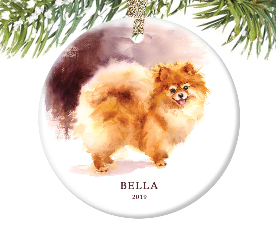 Pomeranian Christmas Ornament, Personalized | 241