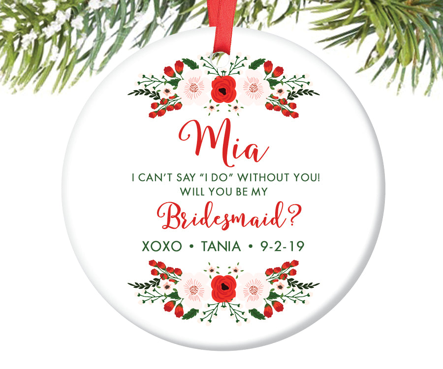 Bridesmaid Christmas Ornament Gift, Personalized | 249