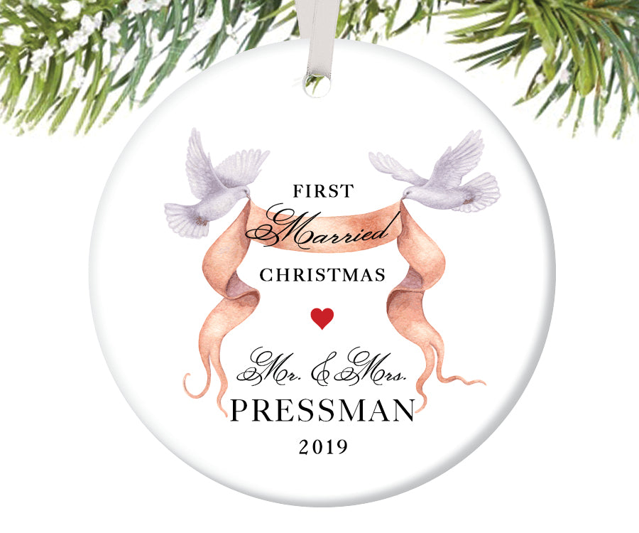 First Christmas as Mr and Mrs Ornament, Personalized | 265