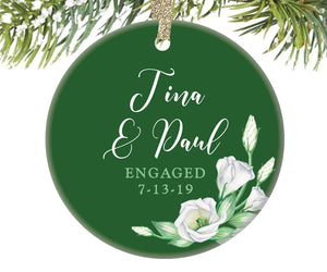 First Christmas Engaged Ornament, Personalized | 266