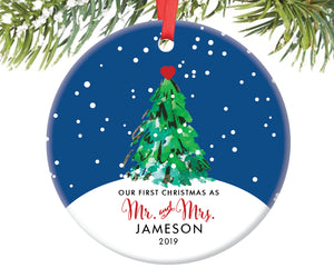 First Christmas as Mr and Mrs Ornament, Personalized | 270