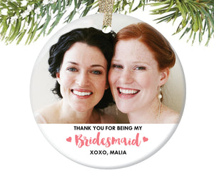 Bridesmaid Photo Ornament, Personalized | 305