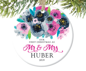 First Christmas as Mr and Mrs Ornament, Personalized | 311