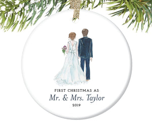 First Christmas as Mr and Mrs Ornament, Personalized | 313