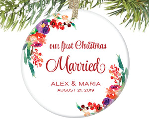 Our First Christmas Married Ornament, Personalized | 325