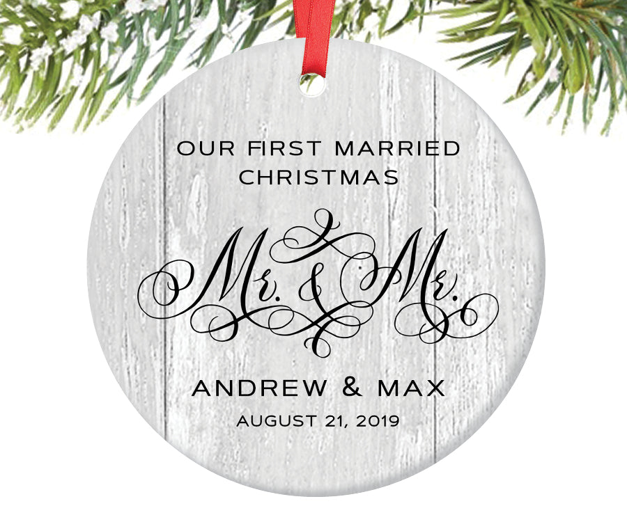 First Christmas as Mr and Mr Ornament, Personalized | 326