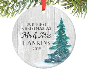 First Christmas as Mr and Mrs Ornament, Personalized | 329